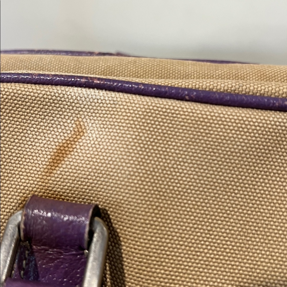 Prada Beige Canvas Satchel with Purple Leather Trim - Picture 13 of 16